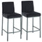 Diaz 26'' Counter Stool, set of 2, in Black with Grey Legs - sydneysfurniture