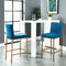 Diaz 26'' Counter Stool, set of 2, in Blue with Gold Legs - sydneysfurniture