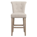 Velma 26'' Counter Stool, set of 2, in Beige with Vintage Oak Legs - sydneysfurniture