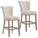 Velma 26'' Counter Stool, set of 2, in Beige with Vintage Oak Legs - sydneysfurniture