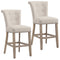 Velma 26'' Counter Stool, set of 2, in Beige with Vintage Oak Legs - sydneysfurniture