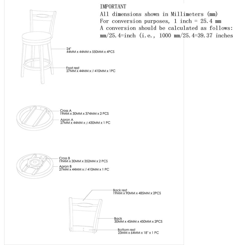 Harley 26'' Counter Stool, set of 2, in Coffee - sydneysfurniture