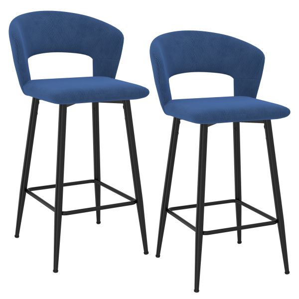 Camille 26'' Counter Stool, set of 2 in Blue
