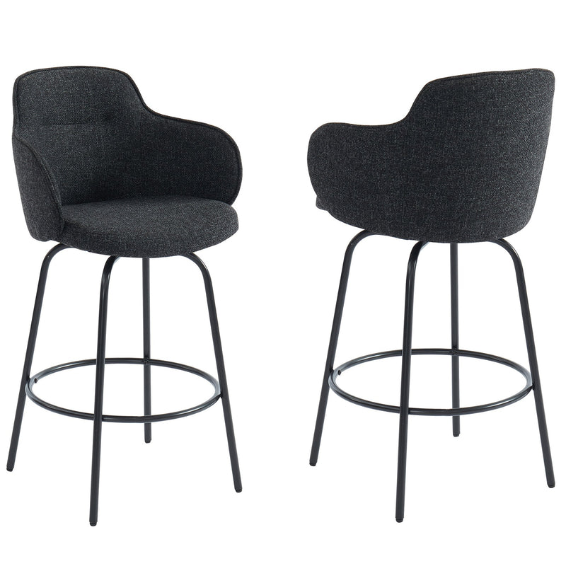 Lani 26'' Counter Stool, set of 2, in Charcoal - sydneysfurniture