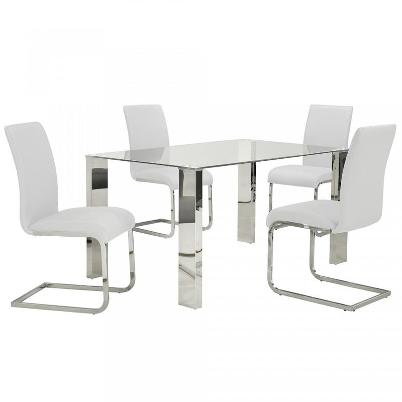 Francis/Max 5pc Dining Set, White - sydneysfurniture