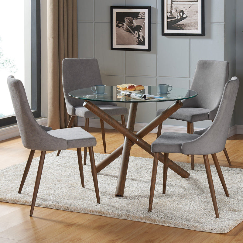 Rocco/Nora 5pc Dining Set, Grey - sydneysfurniture