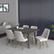 Ashland/Mia 7pc Dining Set in Grey with Grey & Light Grey Chair