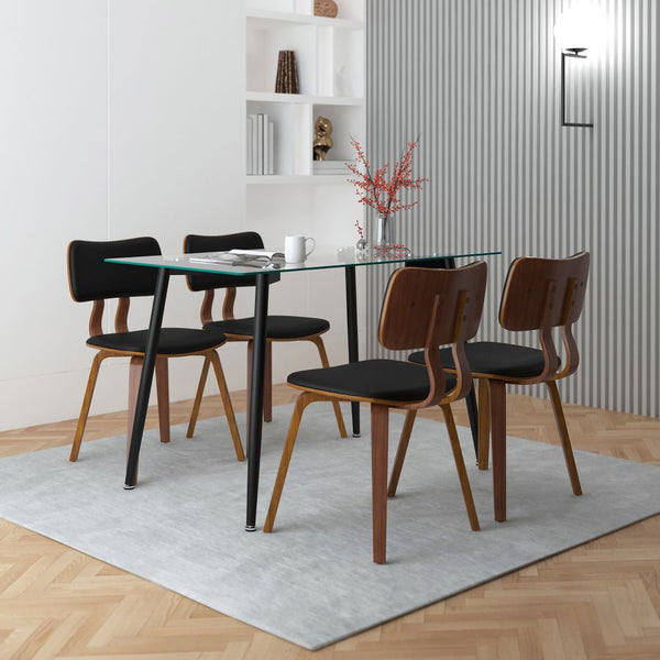 Abby/Zen 5pc Dining Set in Black with Black Chair