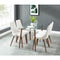 Abby/Nora 5pc Dining Set in Walnut with Beige Chair