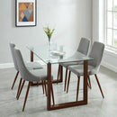 Fran/Nora 5pc Dining Set, Walnut/Grey - sydneysfurniture