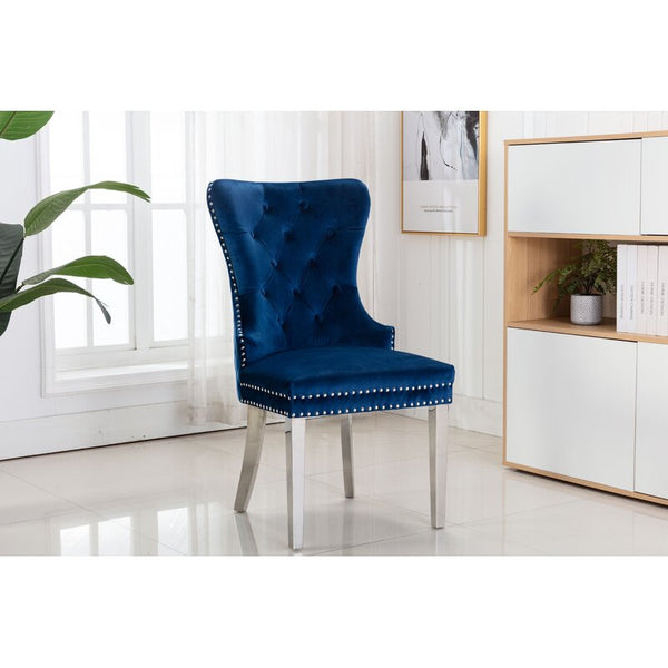 Lionhead Knocker Chair Velvet Blue