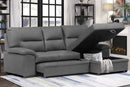 6812 Sleeper Sectional With Storage Chaise Facing Right (Grey)