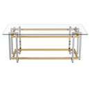 Flora Rectangular Coffee Table in Silver and Gold
