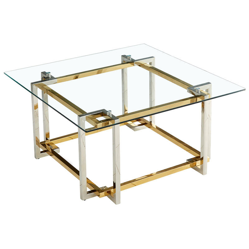Flora Square Coffee Table in Silver and Gold