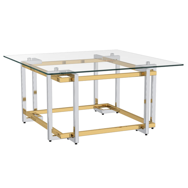 Flora Square Coffee Table in Silver and Gold