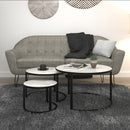 Dash 3pc Round Coffee Table Set in Faux White Marble