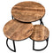 3 in one coffee table set solid wood round