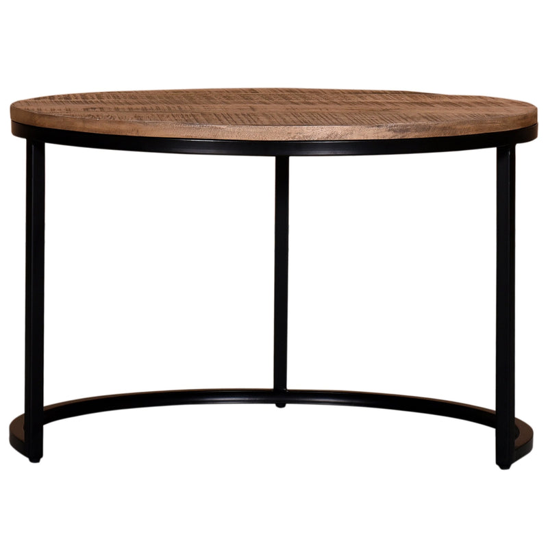 solid wood nesting table set round