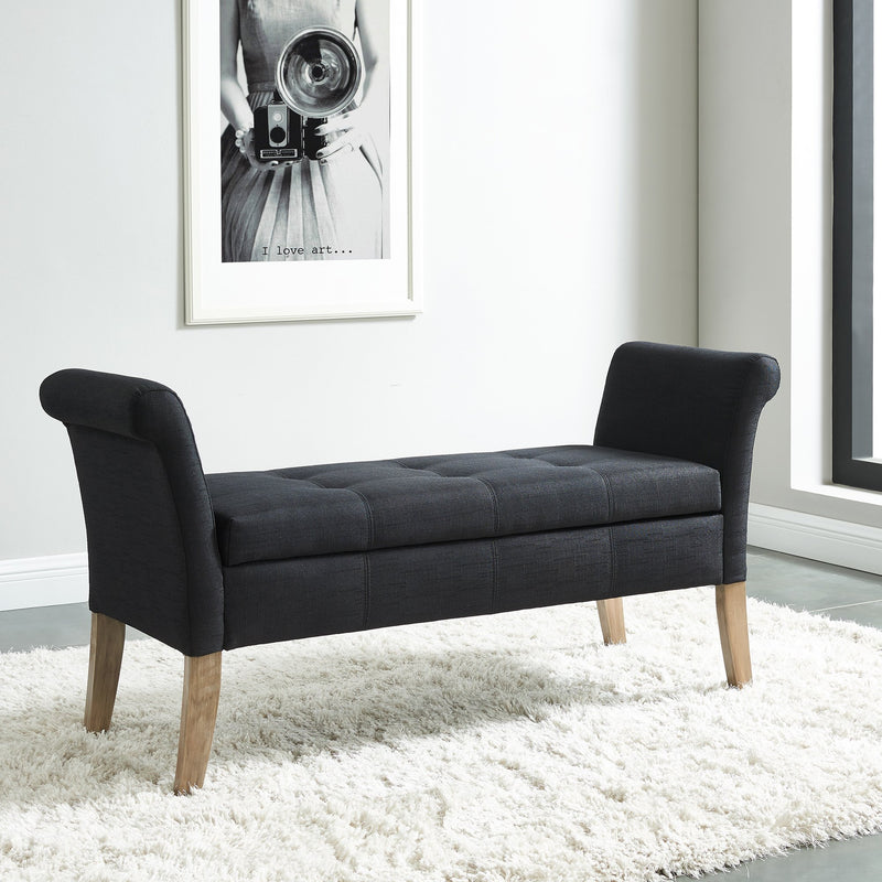 Alice Storage Bench in Black - sydneysfurniture