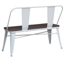 Indus Bench With Back in White - sydneysfurniture