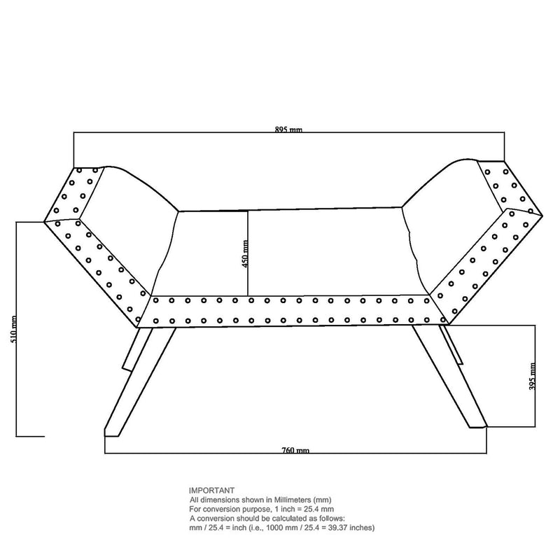 Nala Bench in Burgundy - sydneysfurniture