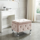 Monica Square Storage Ottoman in Blush - sydneysfurniture