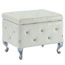 Monica Square Storage Ottoman in White - sydneysfurniture