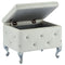 Monica Square Storage Ottoman in White - sydneysfurniture