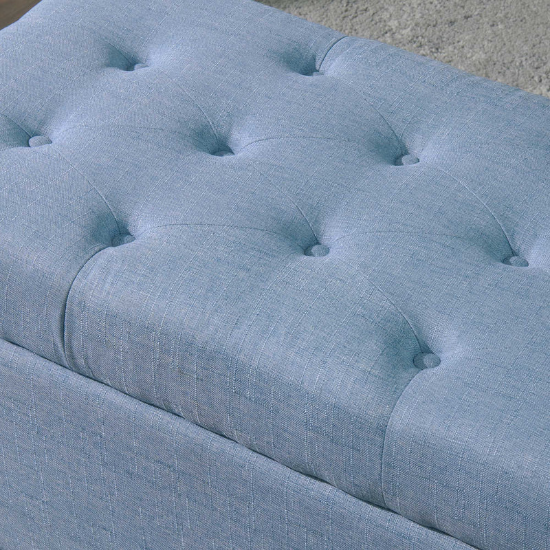 Sylvia Rectangular Storage Ottoman in Light Blue - sydneysfurniture