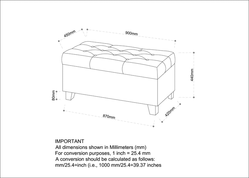 Sylvia Rectangular Storage Ottoman in Light Blue - sydneysfurniture