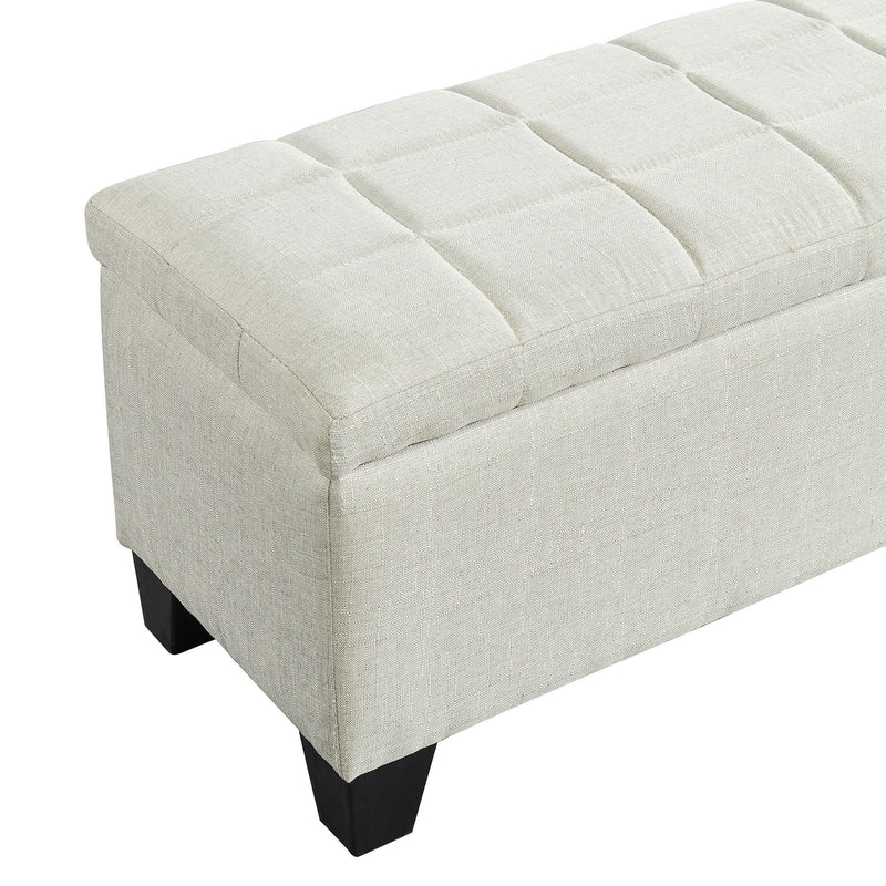 Paige Rectangular Storage Ottoman in Beige - sydneysfurniture