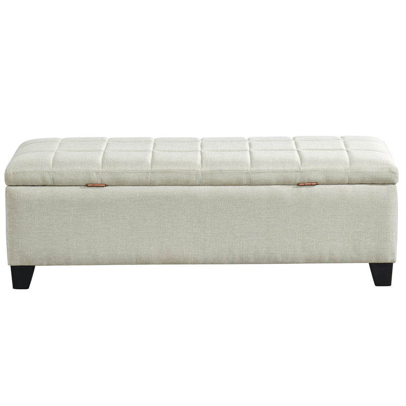 Paige Rectangular Storage Ottoman in Beige - sydneysfurniture