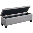 Paige Rectangular Storage Ottoman in Grey - sydneysfurniture