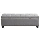 Paige Rectangular Storage Ottoman in Grey - sydneysfurniture