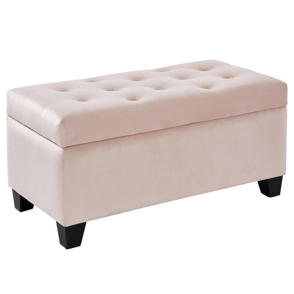 Jas Rectangular Storage Ottoman in Blush - sydneysfurniture