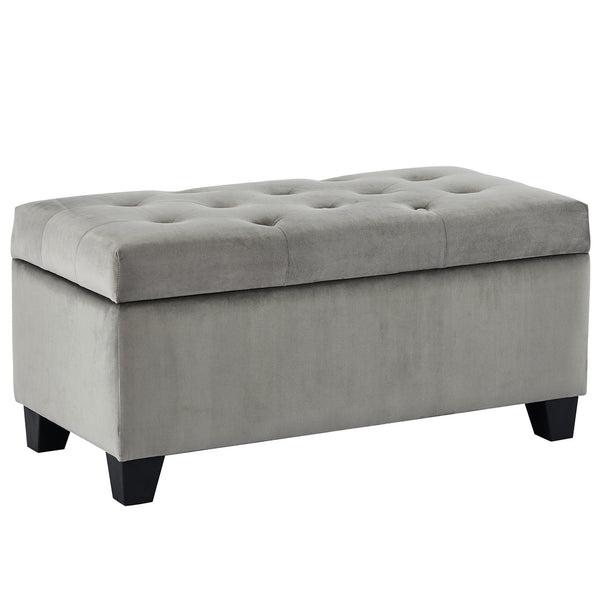 Jas Rectangular Storage Ottoman in Grey - sydneysfurniture