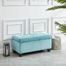 Jas Rectangular Storage Ottoman in Teal - sydneysfurniture