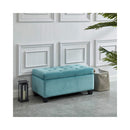 Teal Velvet Storage Ottoman