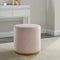 Sona Round Ottoman in Blush & Gold - sydneysfurniture