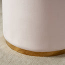 Sona Round Ottoman in Blush & Gold - sydneysfurniture