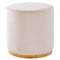 Sona Round Ottoman in Blush & Gold - sydneysfurniture