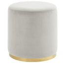 Sona Round Ottoman in Ivory & Gold - sydneysfurniture