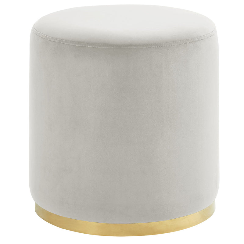 Sona Round Ottoman in Ivory & Gold - sydneysfurniture