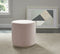 Opie Round Ottoman in Blush & Silver - sydneysfurniture