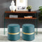 Viola Round Ottoman in Teal - sydneysfurniture