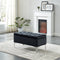 Monica Rectangular Storage Ottoman in Black/Silver - sydneysfurniture