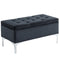 Monica Rectangular Storage Ottoman in Black/Silver - sydneysfurniture