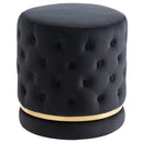 Lilly Round Swivel Ottoman in Black & Gold - sydneysfurniture