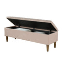 Ciara Rectangular Storage Ottoman in Blush Pink - sydneysfurniture