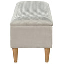 Ciara Rectangular Storage Ottoman in Light Grey - sydneysfurniture